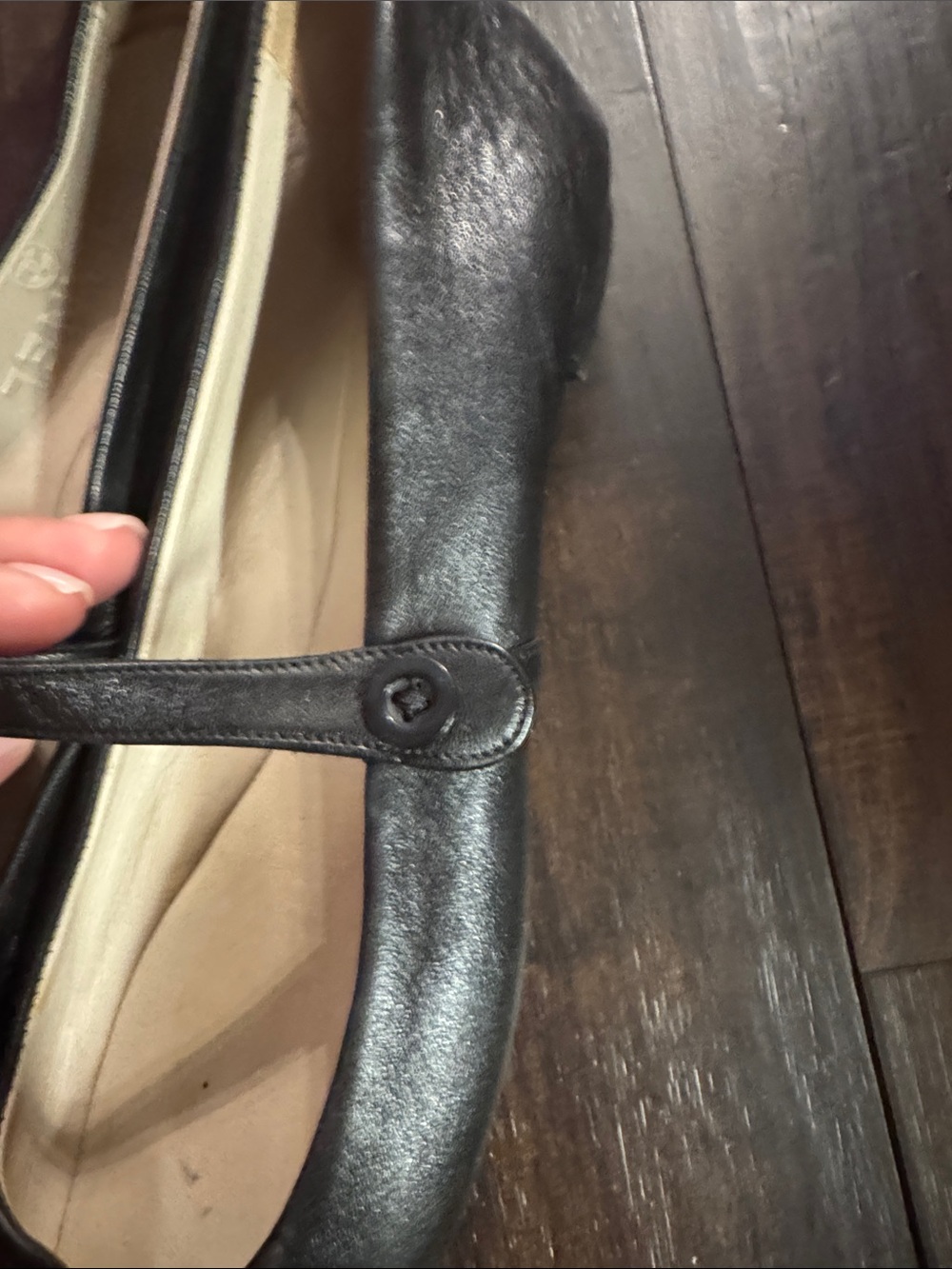 CHANEL Black Leather Mary Jane Flats with Rounded Toe - Picture 3 of 8